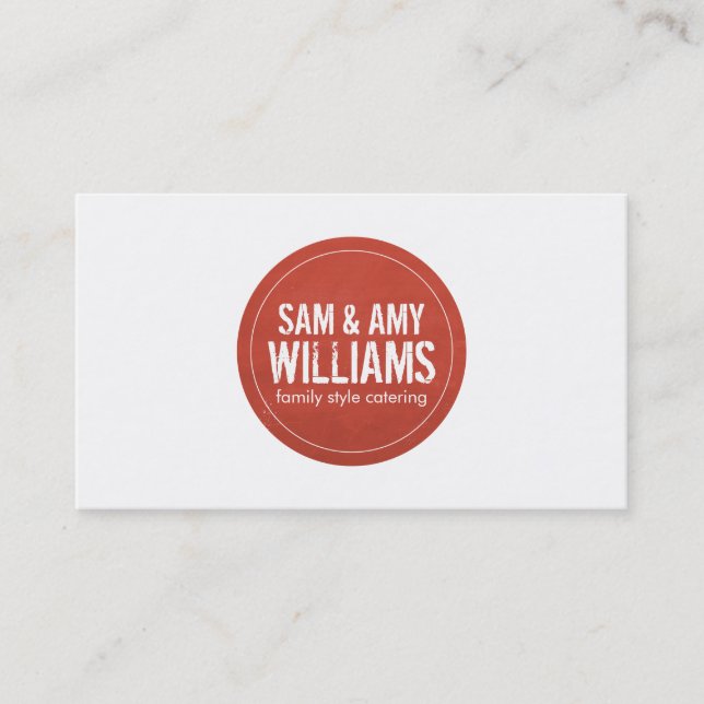 Carte De Visite Logo Rustic Red Circle pour la restauration, boula (Devant)