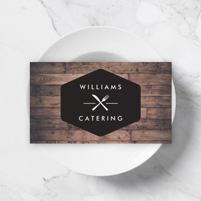 Carte De Visite Logo Rustique Crossed Fork Couteau Logo Distressed (Créateur téléchargé)