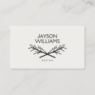 Carte De Visite LOGO RUSTIQUE de BRANCHES d'ARBRE de HIP sur