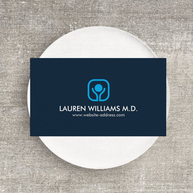 Carte De Visite Logo santé et bien-être en bleu (Créateur téléchargé)