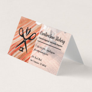 Carte De Visite Logo Seamstress   Tissu cousu