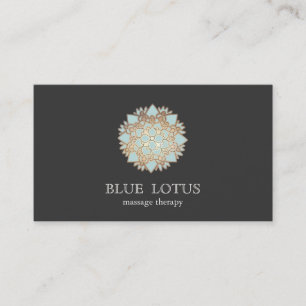 Carte De Visite Logo Simple Blue Lotus