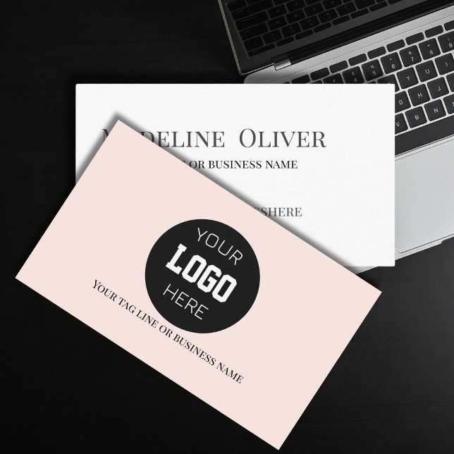Carte De Visite Logo Simple Blush Modern (Créateur téléchargé)