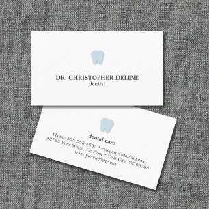 Carte De Visite Logo simple de dents blanches et bleues pour denti