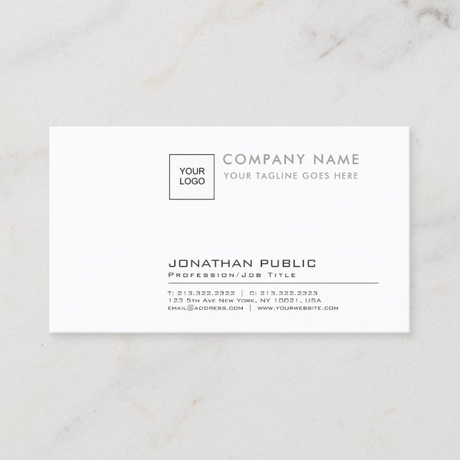 Carte De Visite Logo simple d'entreprise élégant professionnel (Devant)