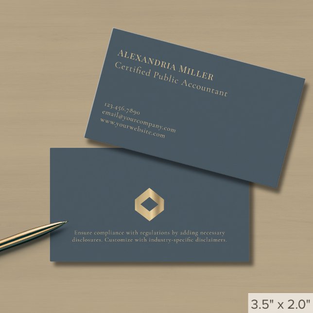 Carte De Visite Logo simple et moderne en or (Créateur téléchargé)