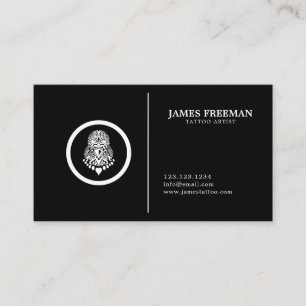 Carte De Visite Logo simple foncé tatouage Artiste de tatouage noi