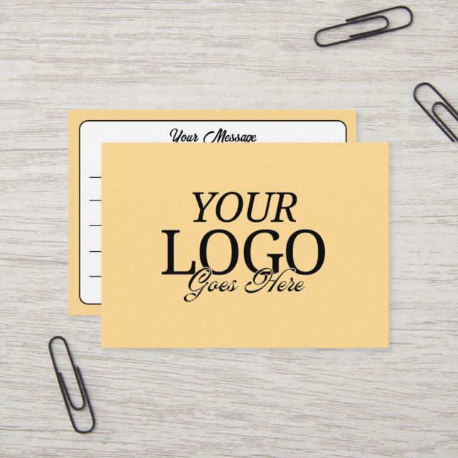 Carte De Visite Logo Simple Jaune Doré Avec Lignes (Devant/Arrière en situation)