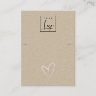 Carte De Visite Logo simple Kraft Blush Heart Collier Band
