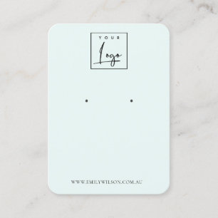 Carte De Visite Logo Simple Minimal Sky Blue Aqua Écran d'oreille