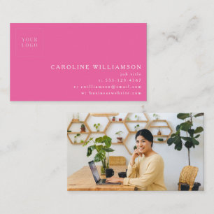 Carte De Visite Logo simple moderne minimaliste rose chaud photo