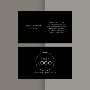 Carte De Visite Logo simple noir et blanc de l'entreprise de média
