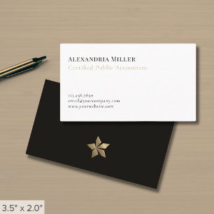 Carte De Visite Logo simple noir et blanc or