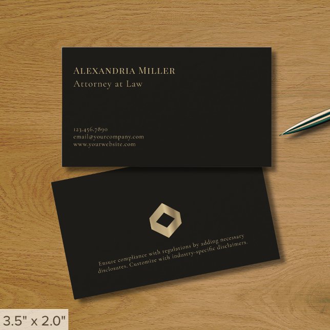 Carte De Visite Logo Simple Noir Luxe (Créateur téléchargé)