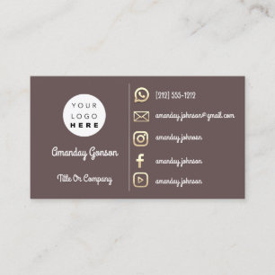 Carte De Visite Logo Social Media Gold QR Code Gold Brown