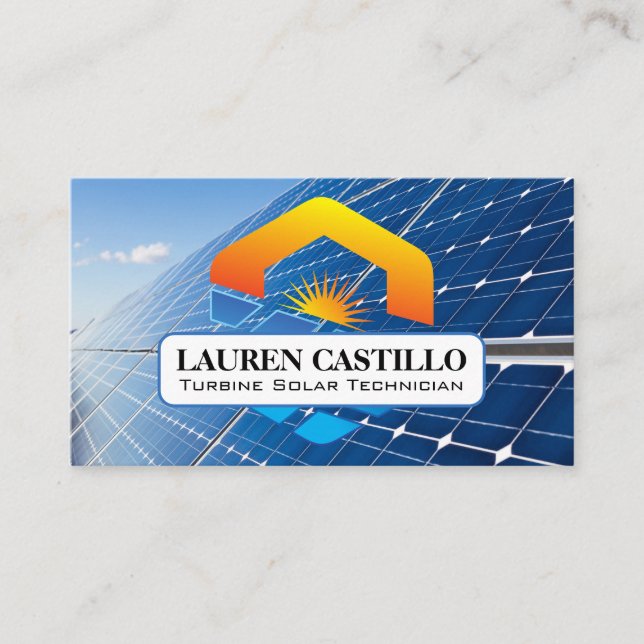 Carte De Visite Logo solaire Sun | Panneaux d'énergie (Devant)