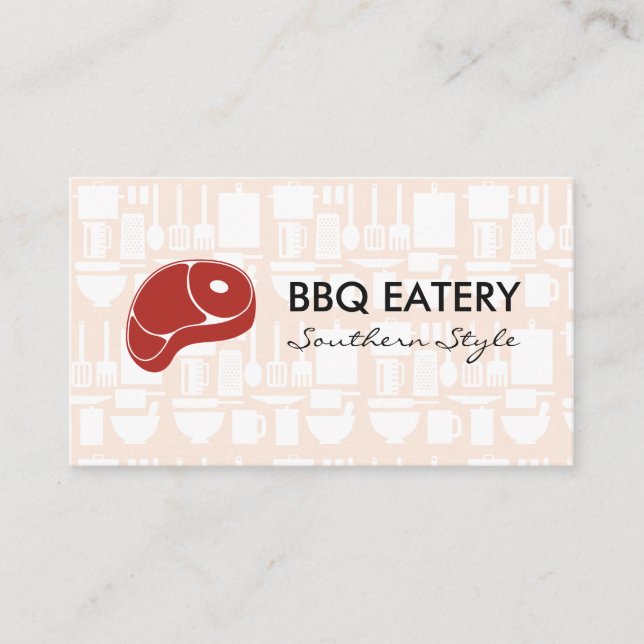 Carte De Visite Logo Steak | Motifs de cuisine (Devant)