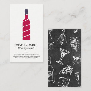 Carte De Visite Logo stylé de bouteilles de vin