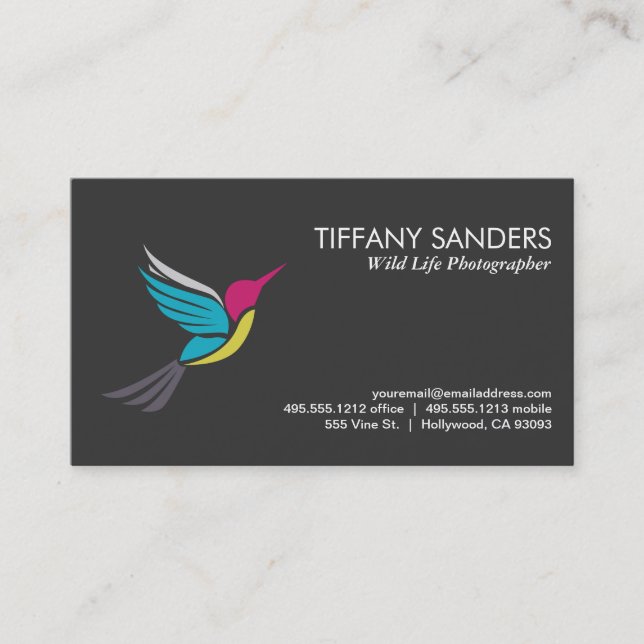 Carte De Visite Logo Stylisé Humming Bird (Devant)