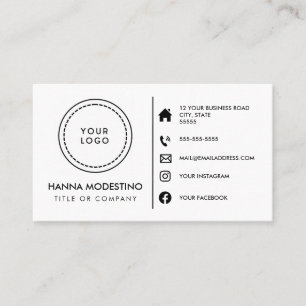 Carte De Visite Logo sur mesure - icônes de médias sociaux minimal