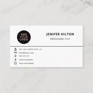 Carte De Visite Logo sur mesure - icônes de médias sociaux minimal