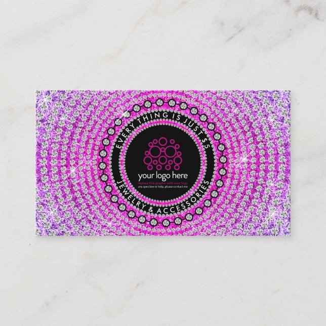 Carte De Visite Logo sur mesure pour bijoux (Devant)