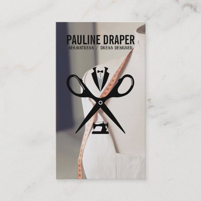 Carte De Visite Logo sur mesure Seamstress | Mannequin (Devant)