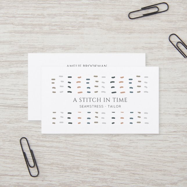 Carte De Visite Logo sur mesure sur mesure pour Seamstress (Devant/Arrière en situation)