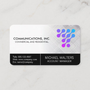 Carte De Visite Logo Tech Moderne Entreprise de Communication de