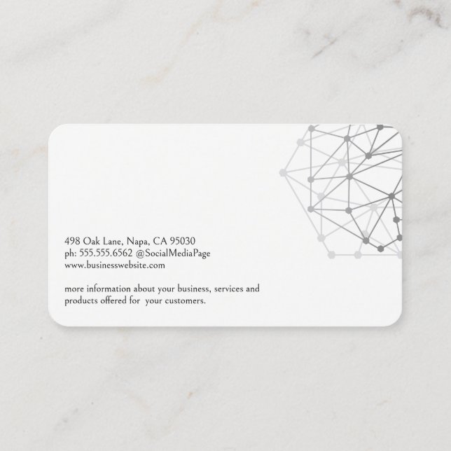 Carte De Visite Logo Tech Moderne | Schémas de Construction (Dos)