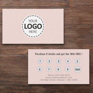 Carte De Visite Logo Télécharger Moderne Simple Blush Pink Loyalty