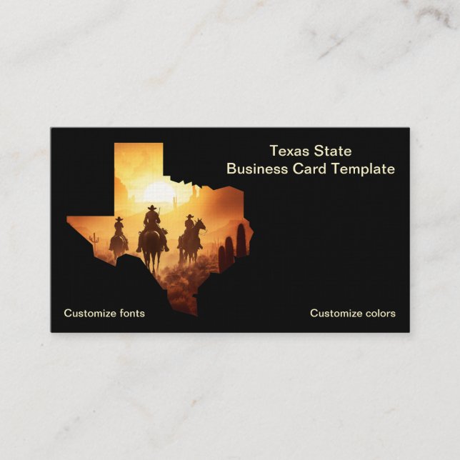 Carte De Visite Logo Texas Cowboys State of Texas (Devant)
