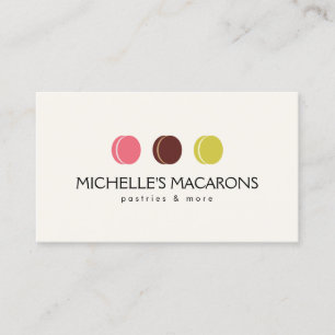 Carte De Visite LOGO TRIO MACARON FRANÇAIS pour boulangerie, Chef