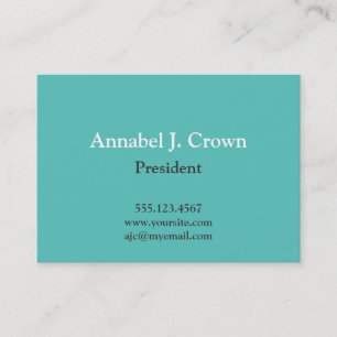Carte De Visite Logo turquoise solide surdimensionné de société
