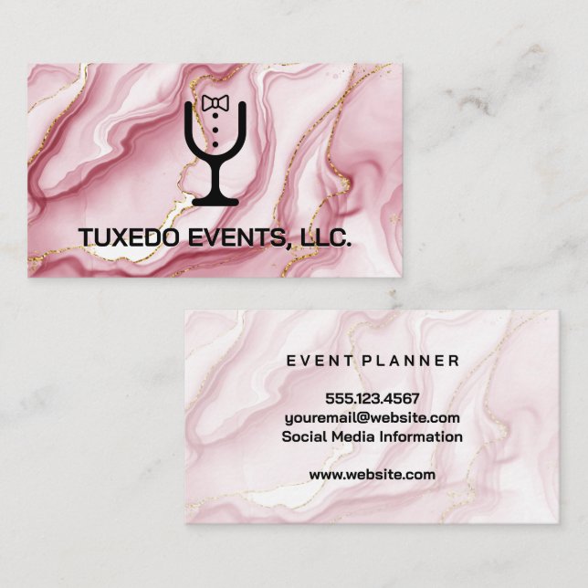 Carte De Visite Logo Tuxedo Vin | Restauration (Devant / Derrière)