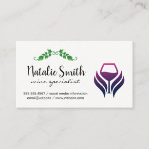 Carte De Visite Logo Verre Vin   Vins de raisin