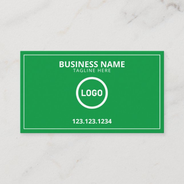 Carte De Visite Logo vert et blanc moderne Aménagement de la pelou (Devant)