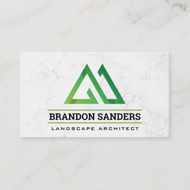 Carte De Visite Logo vert moderne et stylisé (Devant)