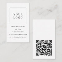 Logo vertical blanc minimaliste moderne Code QR