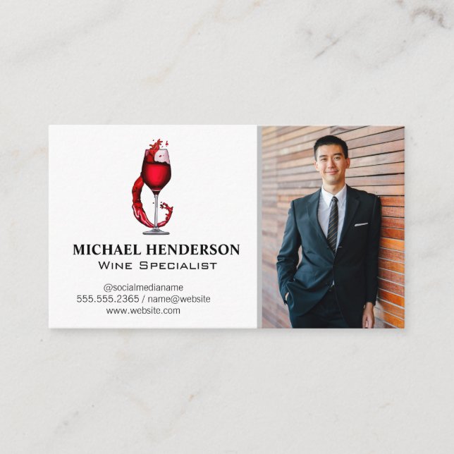 Carte De Visite Logo Vin Pour Splash | Photo du client (Devant)