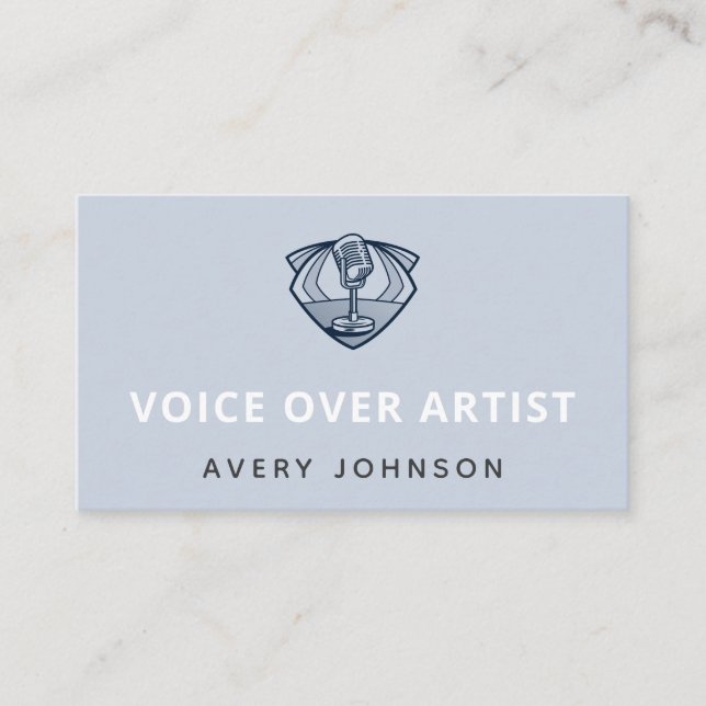 Carte De Visite Logo voix moderne sur artiste acteur microphone (Devant)
