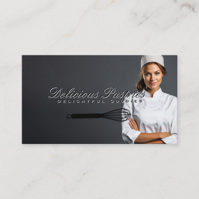 Carte De Visite Logo Whisk | Chef femme (Devant)