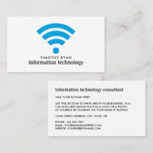 Carte De Visite Logo Wi-Fi bleu, Technologie de l'information, Ord