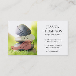 Carte De Visite Logo Yoga Pierres Empilées Flexibilité
