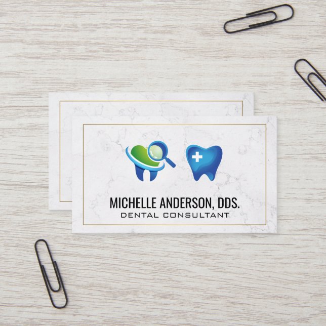 Carte De Visite Logos Dentaires (Devant/Arrière en situation)