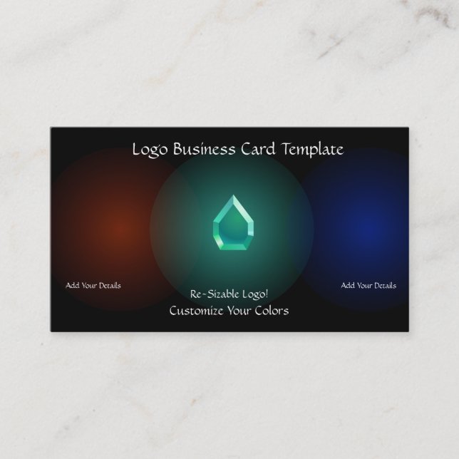 Carte De Visite Logos simples - Bijou en verre Turquoise (Devant)