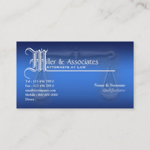 Carte De Visite Loi d'avocat de mandataire juridique