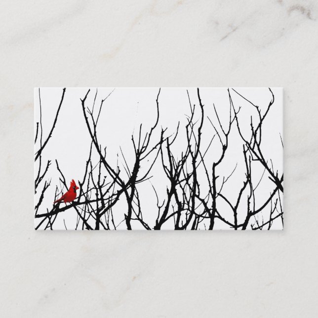 Carte De Visite L'oiseau rouge par des poivrons de Leslie (Devant)