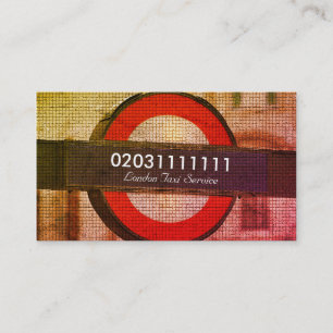 Carte De Visite London City Mosaic Effet Taxi Service