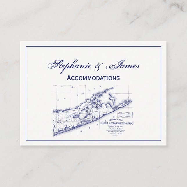 Carte De Visite Long Island The Hamptons Map VC (Devant)
